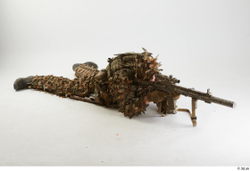 Frankie Perry In Ghillie Lying with Gun 